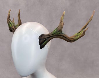 Forest King Horns - Extra Large Wooden Composite 3D Printed Horns for Cosplay & Fantasy Costumes