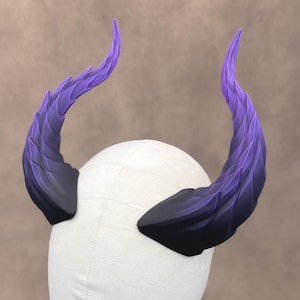 Cuernos de dragón lagarto: Cuernos de fantasía pintados para cosplay de rol y rol en vivo