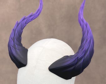 Lizard Dragon Horns - Hand-Painted Fantasy Horns for LARP & RPG Cosplay