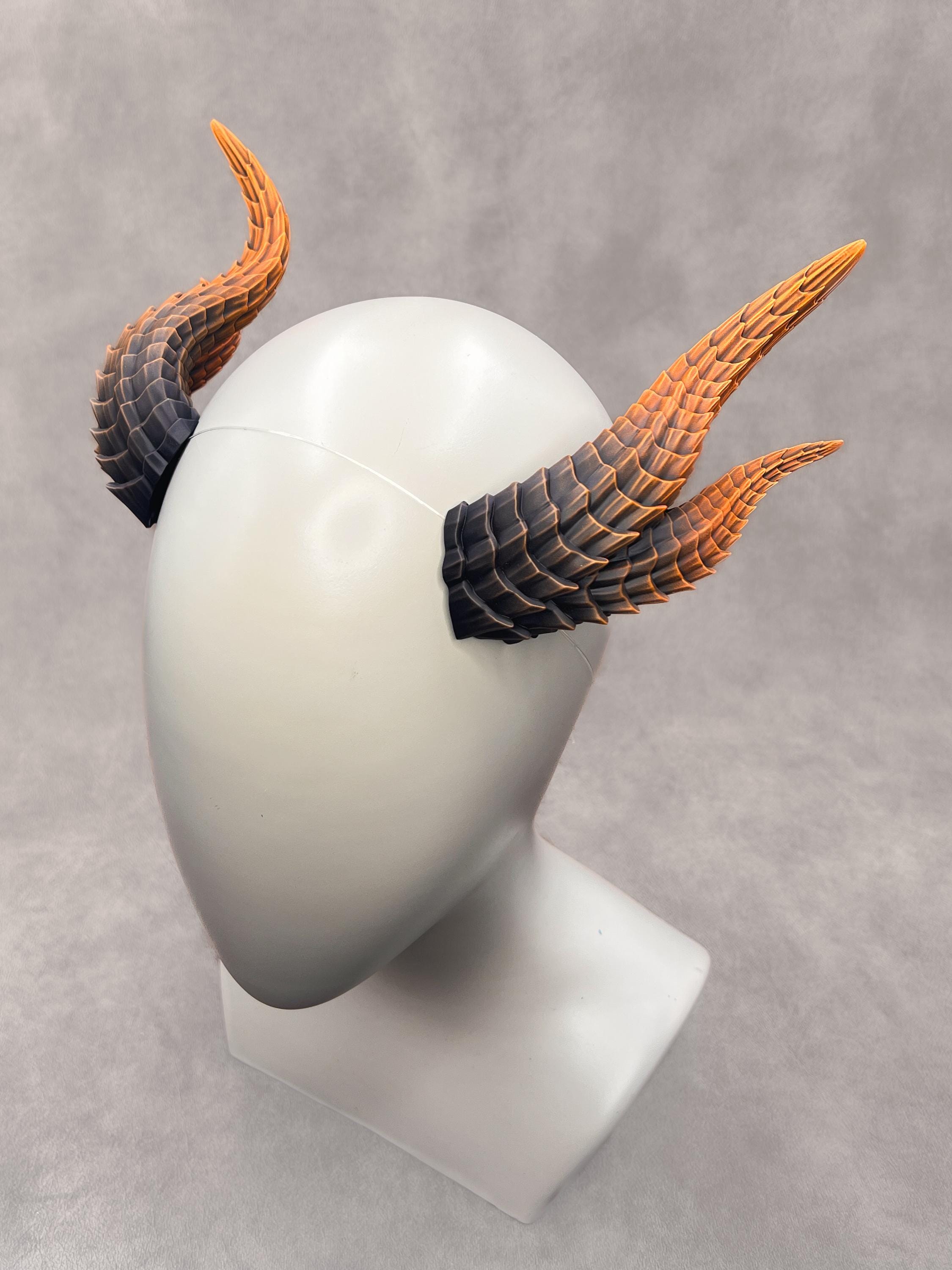 Dragon Demonic Horns - Color shift Headband Deanerys Dragon inspired 3d printed Double set horns on  main image 3