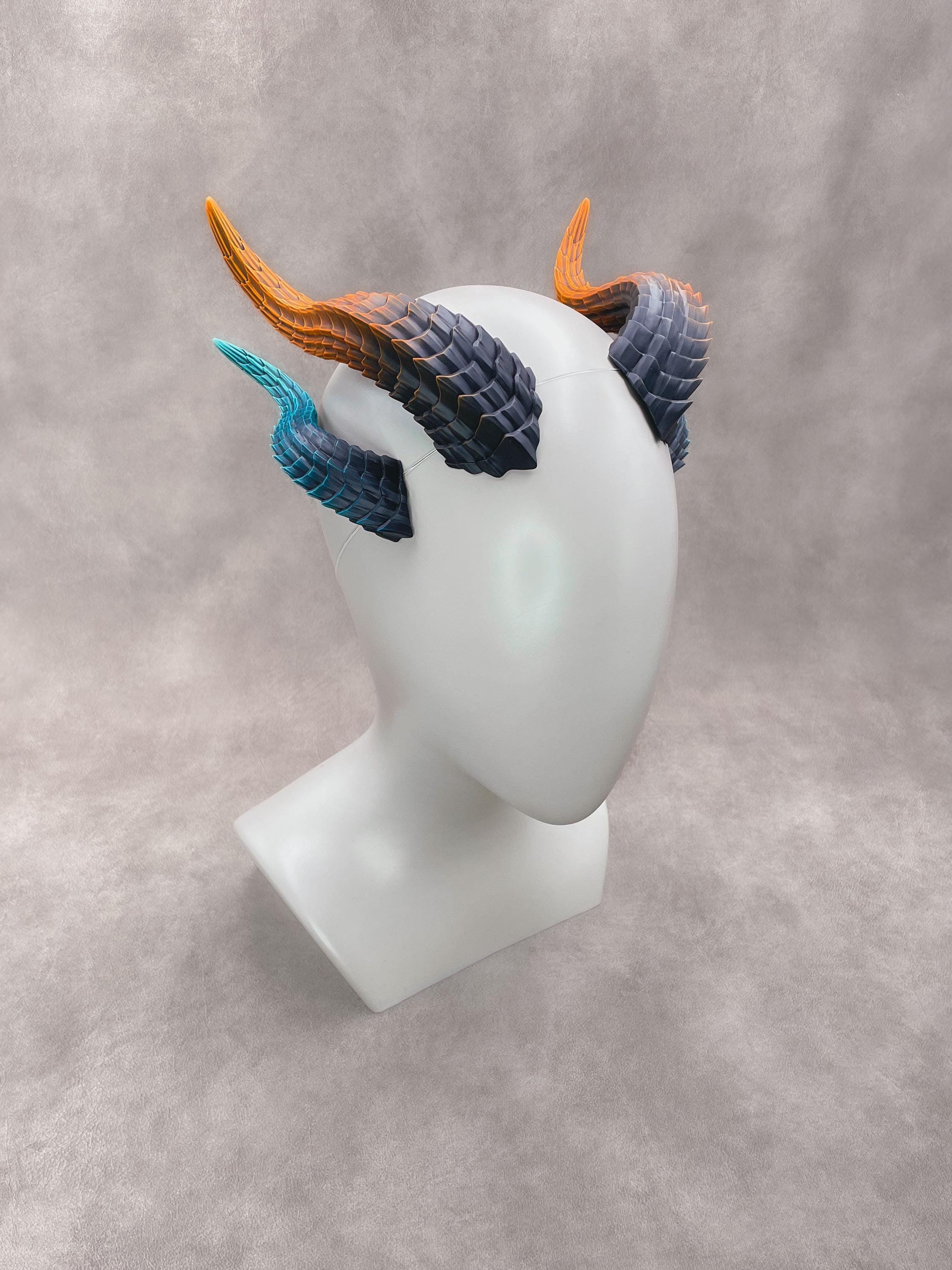 Hand-Painted Resin Wyvern Horns: Cosplay Costume, Dragon Horns