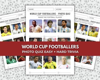 International Footballers Photo Quiz – Printable Football Soccer Tournament 2026 Trivia Game (Instant Download)
