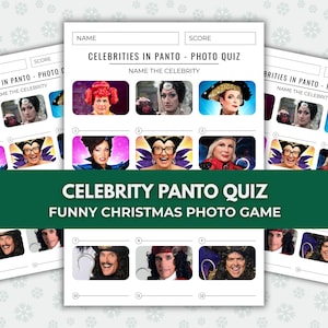 Cuestionario navideño con imágenes de famosos: juego imprimible de trivia navideña (descarga instantánea)