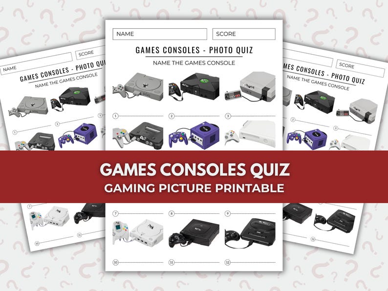Questions Game Console Games Consoles Picture Quiz – Printable Trivia Game (instant Download ...