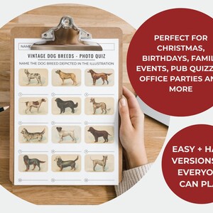 Vintage Dog Breeds Illustrations Photo Quiz – Printable Trivia Game ...