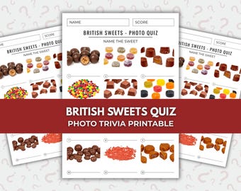 British Sweets Picture Quiz – Printable Food Trivia Game (Instant Download)
