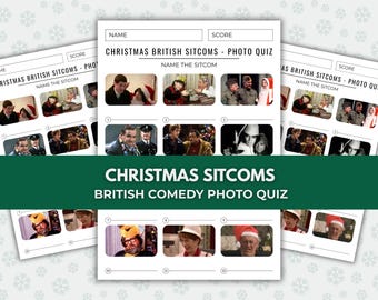Christmas British Sitcoms Picture Quiz – Printable Xmas Trivia Game (Instant Download)