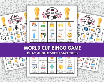 Bingo de Fútbol 2026 – Juego de preguntas y respuestas imprimible del torneo de fútbol (descarga instantánea)