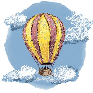 8x10in. Hot Air Balloon Print