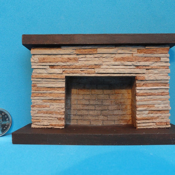 1:24 Ledgestone fireplace