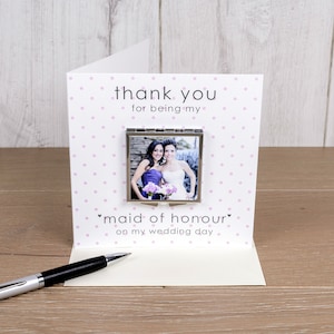 Maid of Honour Wedding Thank you Personalised Gift Compact Mirror keepsake