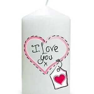 Heart stitch - i love you candle, unique personalised gift