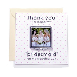 Bridesmaid Wedding Thank you Personalised Gift Compact Mirror keepsake