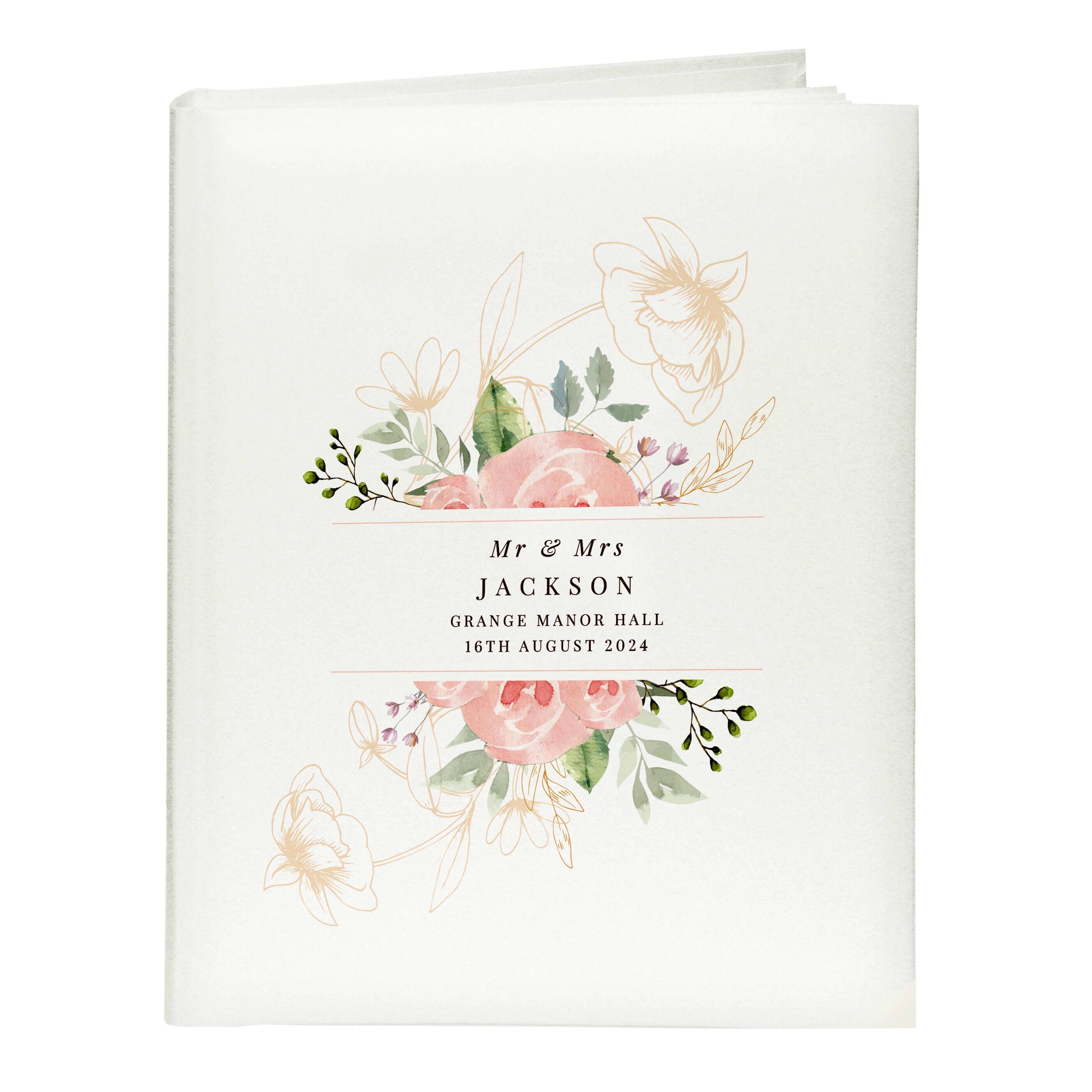 Traditional Floral Wedding Day Photo Album Personalised Gift for Your ...