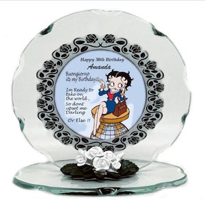 Regalo di compleanno personalizzato per QUALSIASI ETÀ Targa in vetro tagliato di Cellini Plaques, ricordo unico