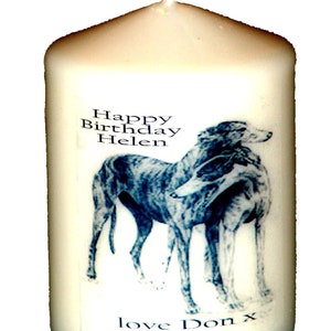 Candela regalo personalizzata con cane Greyhound, originale Cellini per qualsiasi occasione, per gli amanti dei cani