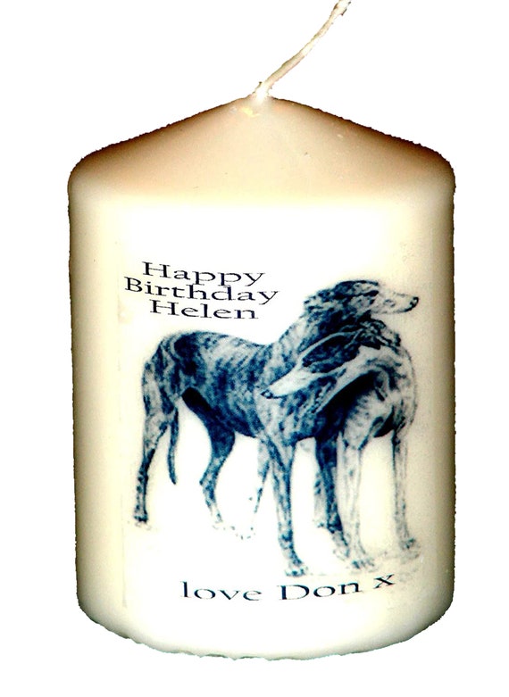 Greyhound Dog Personalised Gift Candle Card ANY Occasion Original