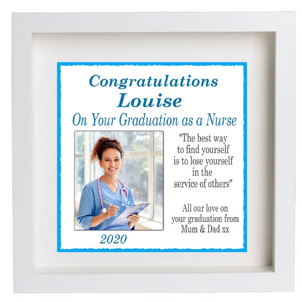 Nurse Graduation personalised Gift beautiful keepsake photo frame