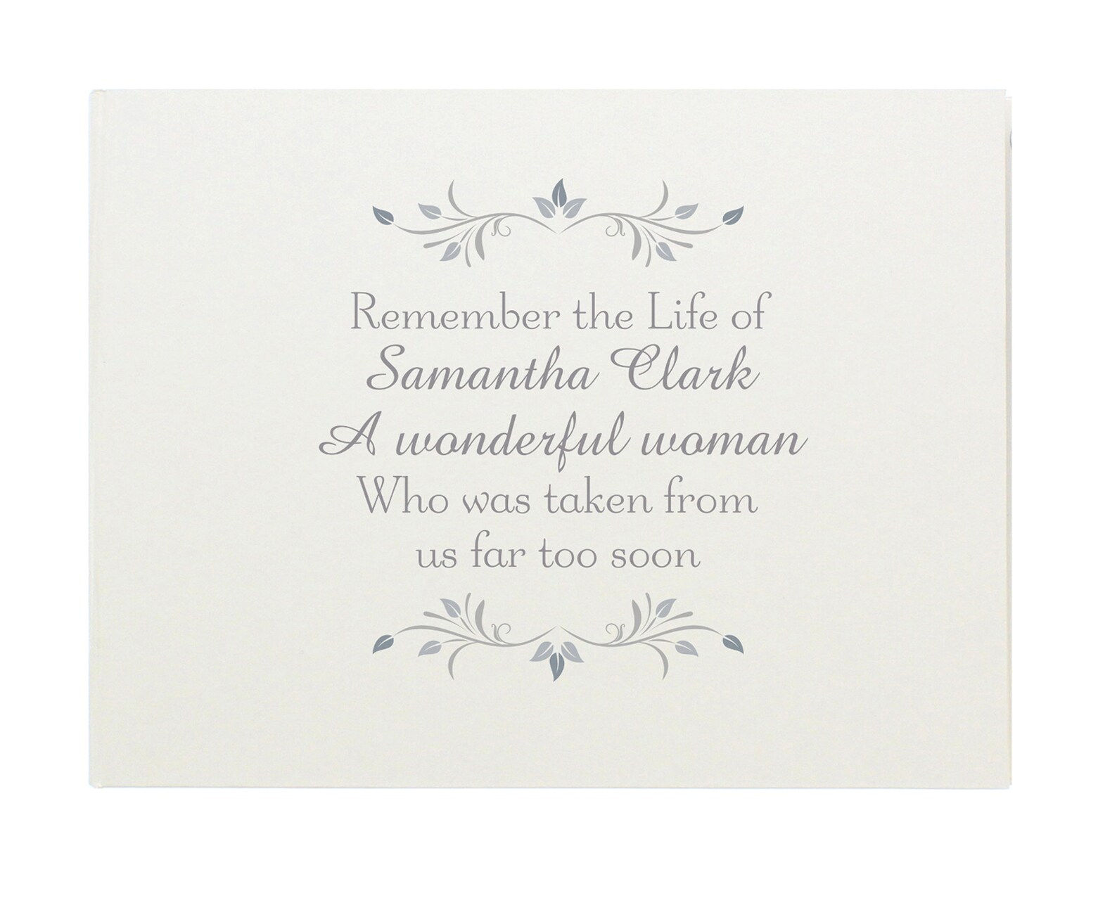 Condolence Guest Book Funeral Remembrance Keepsake Etsy