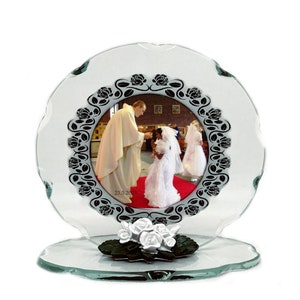 First Holy Communion personalised gift Photo Cut Glass  Plaque keepsake to Commemorate the day