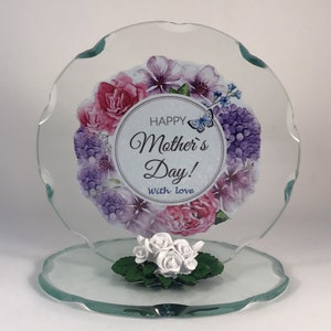 Fiore di vetro tagliato per la festa della mamma, regalo personalizzato. Un fantastico regalo ricordo per una mamma speciale.