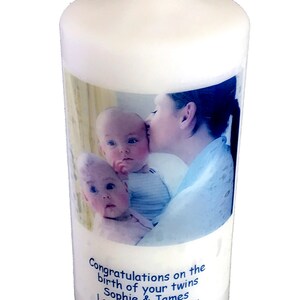 Cadeau personnalisé Félicitations pour bébé nouveau-né jumeaux avec photo et message