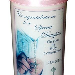 Daughter 1st Holy Communion Candle personalised gift