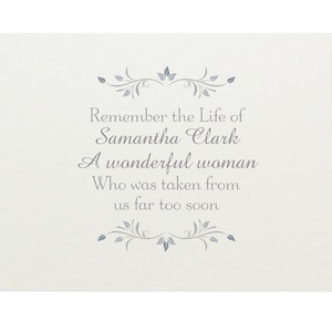 Condolence Guest Book Funeral Remembrance keepsake