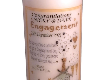Personalized Engagement Candle Card: Keepsake Gift for Couple