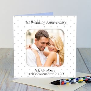 Anniversaire de mariage toute année Carte photo personnalisée avec souvenir Coaster détachable