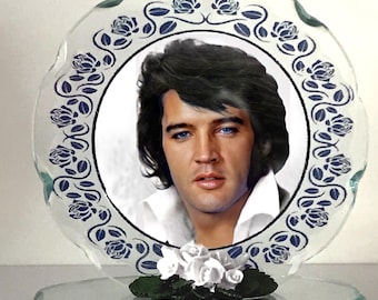Elvis Presley, Smile, Hound Dog, edizione con targa fotografica in vetro tagliato, di Cellini Designs