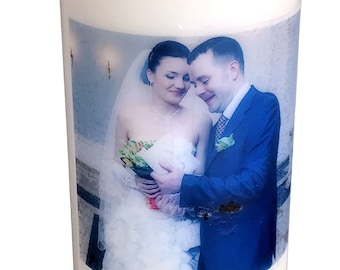 25th Silver Wedding Anniversary Photo Candle personalised gift