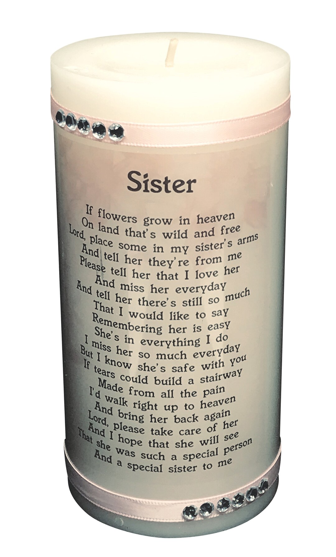 Sister Memorial Candle Funeral Poem Verse Remembrance Keepsake If