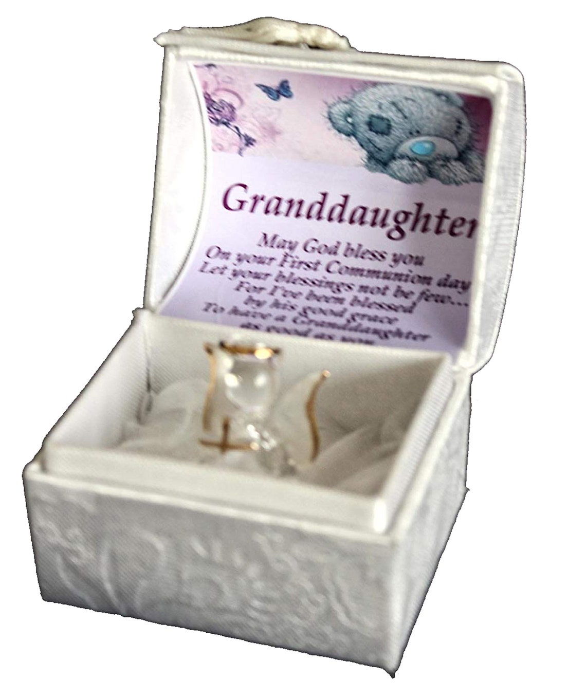 Granddaughter 1st Holy Communion Personalised Gift Crystal Angel Gilded