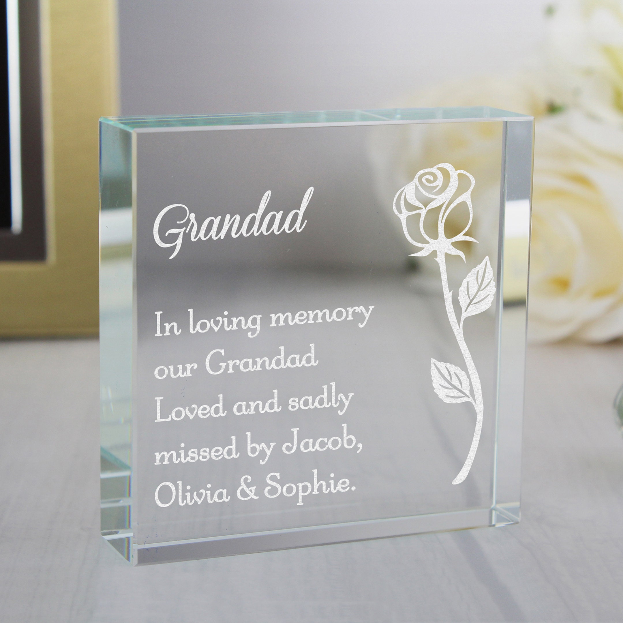 Glass Memorial keepsake or Ornament personalised Paperweight Etsy