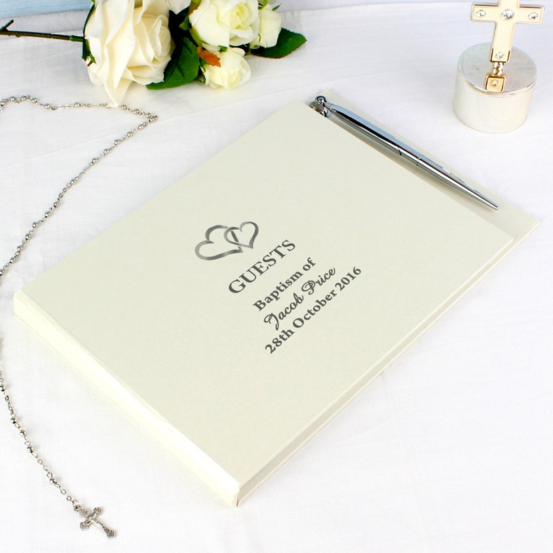 Baptism Christening Naming Day Guest Book and Pen Etsy