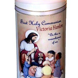 1st Holy Communion Candle personalised gift  Large 6&quot; Christian Catholic keepsake