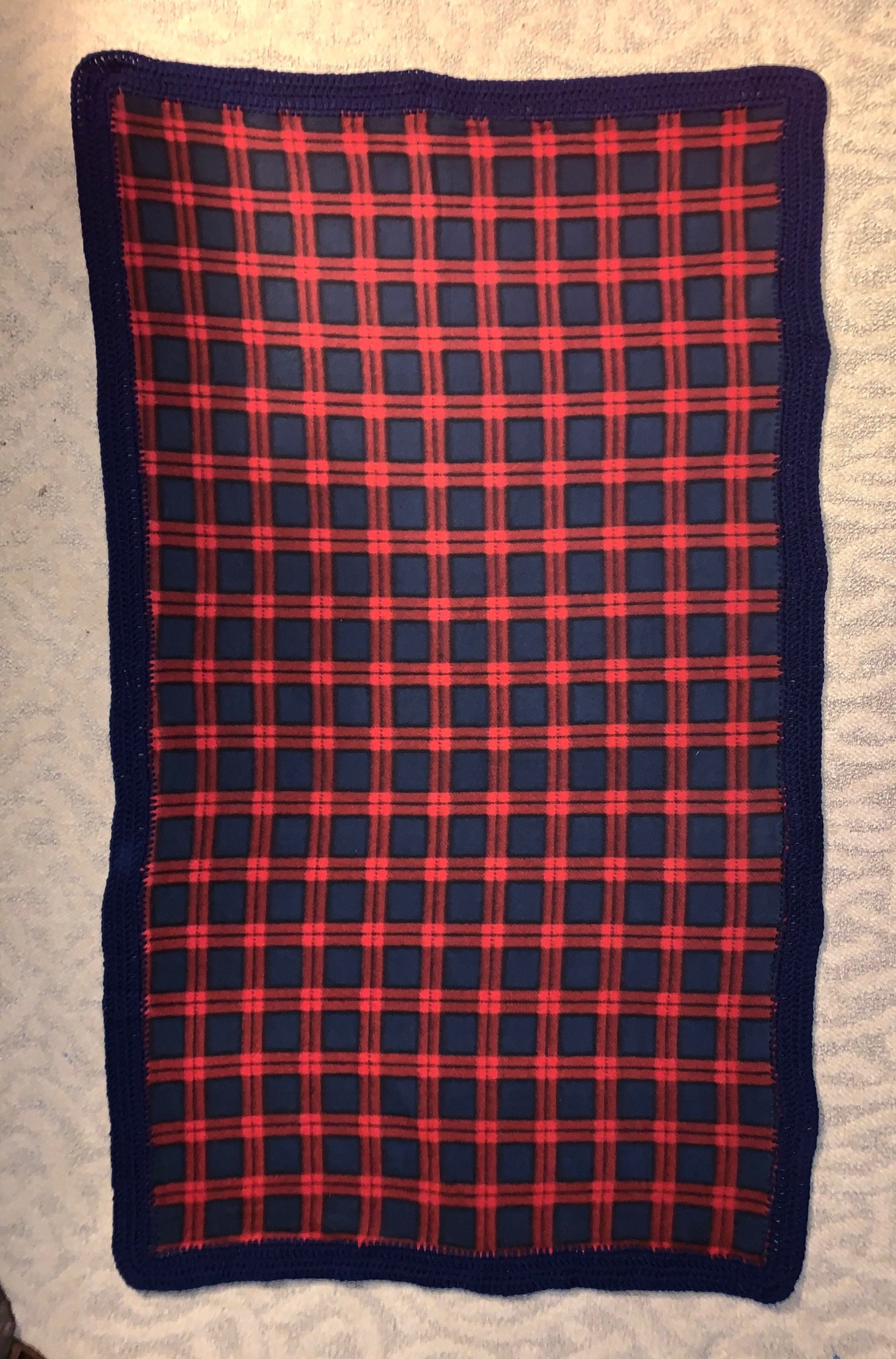 Red and Black Plaid Fleece Blanket Etsy