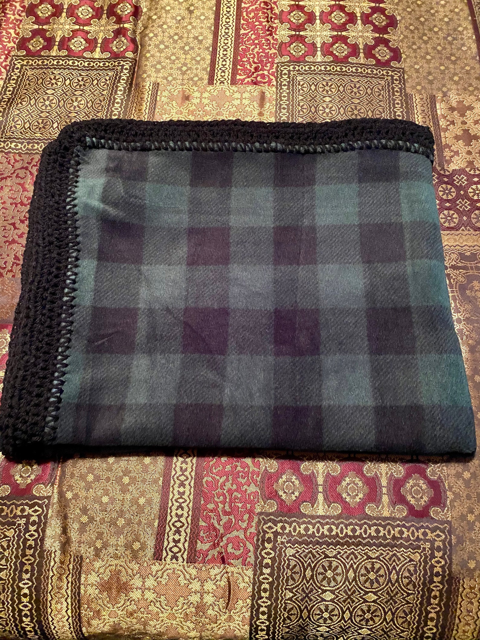 Blue and Green Plaid Fleece Blanket Etsy
