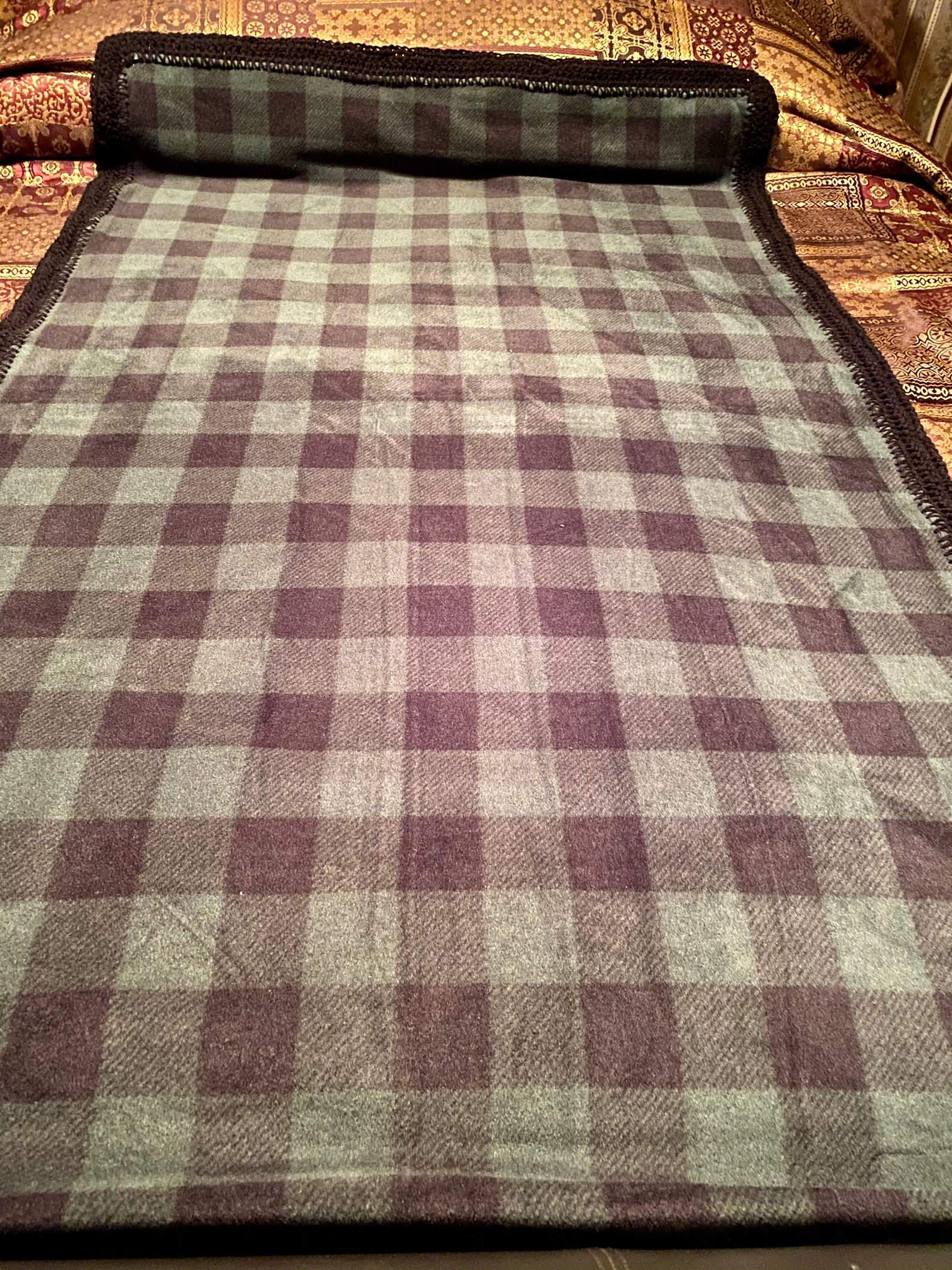 Blue and Green Plaid Fleece Blanket Etsy