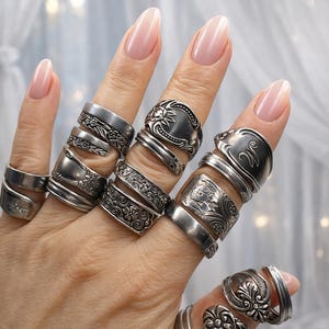 Vintage Mystery Spoon Rings, Bundles available • Double Wrapped • Stainless Steel • Velvet Box included