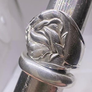 Vintage Silver Plated Spoon Ring – Choose Your Size – Floral Pattern History Handmade