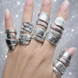 Mystery Spoon Ring – Vintage Silver Plated, Chunky Band