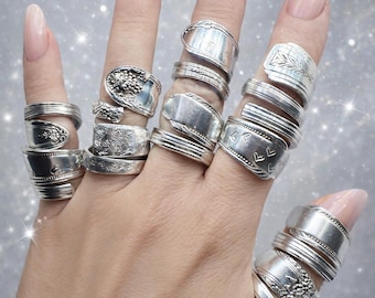 Mystery Spoon Rings – Vintage Silver Plated , bundle options