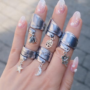 Spoon Ring Mystery charm ring, handmade spoon ring custom size ring, upcycled jewelry double wrap, gift for her, surprise ring