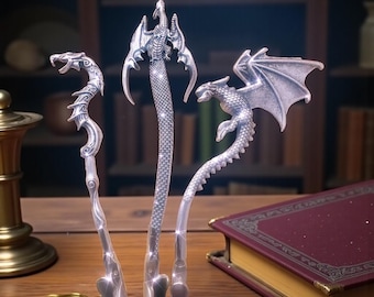 Clip para tarjeta de cajero automático con forma de dragón – Pulsera de dragón medieval, celta y gótica