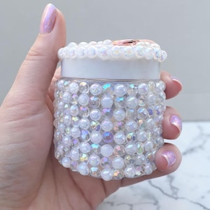 Sparkling Crystal Decor Jar, Rhinestone mini Container, Handmade Glam Storage Jar, Vanity Organizer, Gift for Her, star and moon