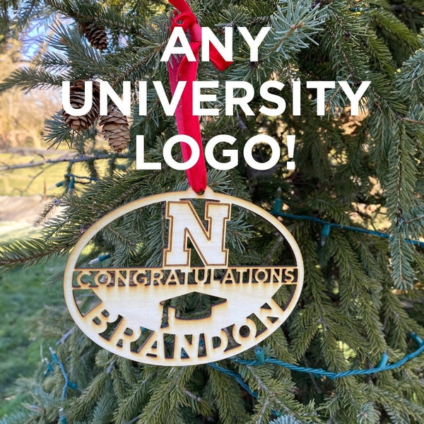 ANY COLLEGE!!!!, Any Logo, Custom Ornament, Personalized Ornament, Gift Tag, Custom, Laser Cut Wood, University, College Logo, Business Logo