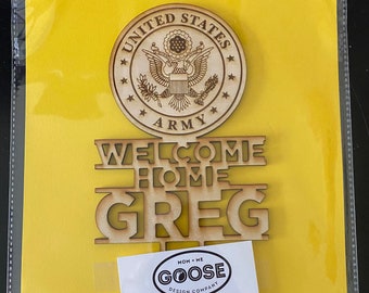 Personalized Army Cake Topper, Military, Welcome Home, Bootcamp Bound, Bootcamp, Custom, Laser Cut Wood