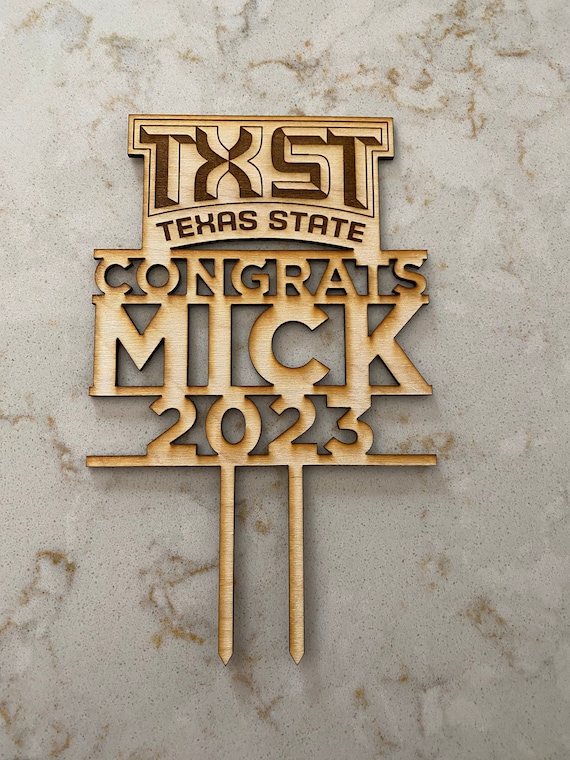 Personalized College Cake Topper Graduation Gift Texas - Etsy